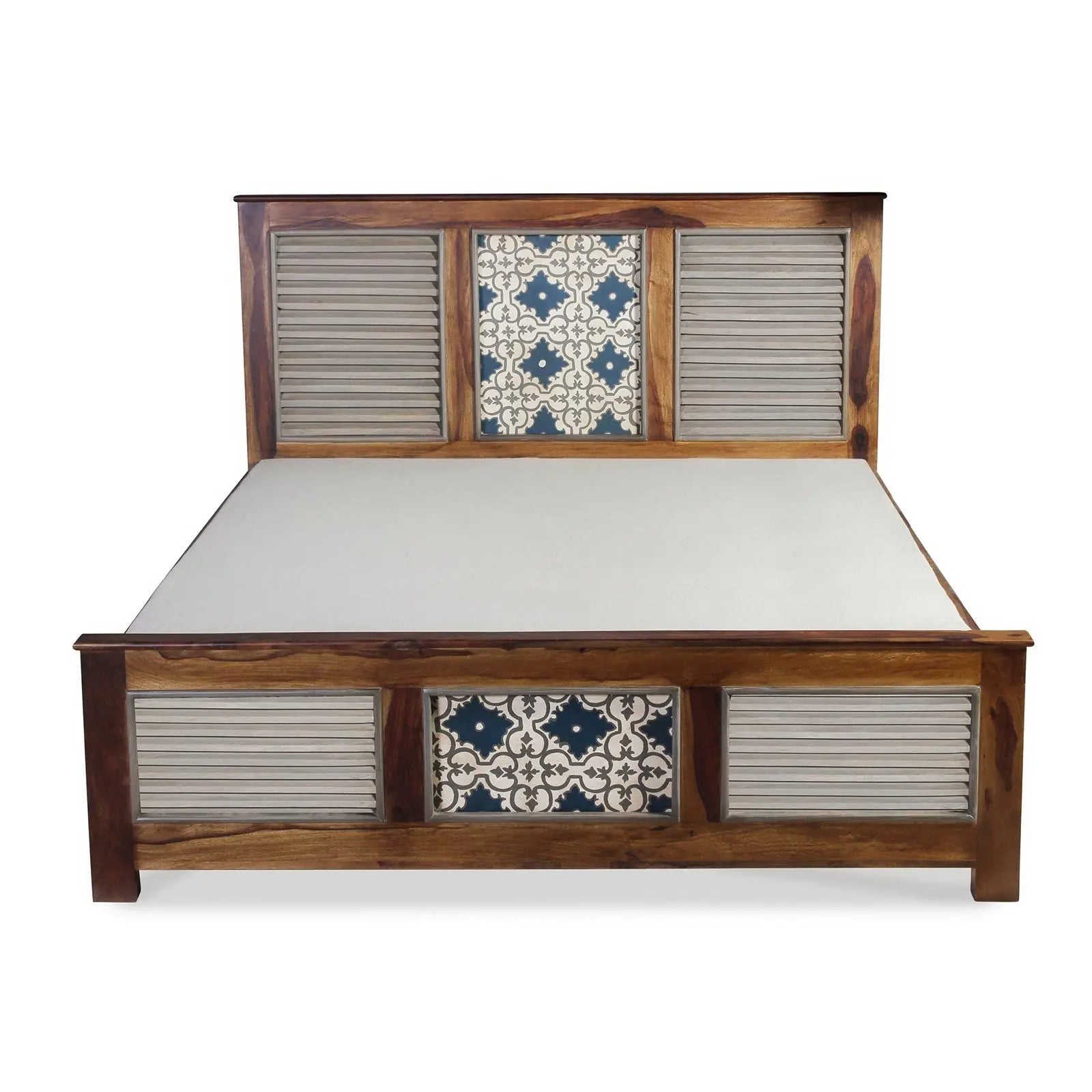 Kolam Solid Sheesham Wood Bed