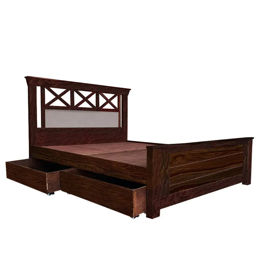 Margot Solid Sheesham Wood Bed with Storage