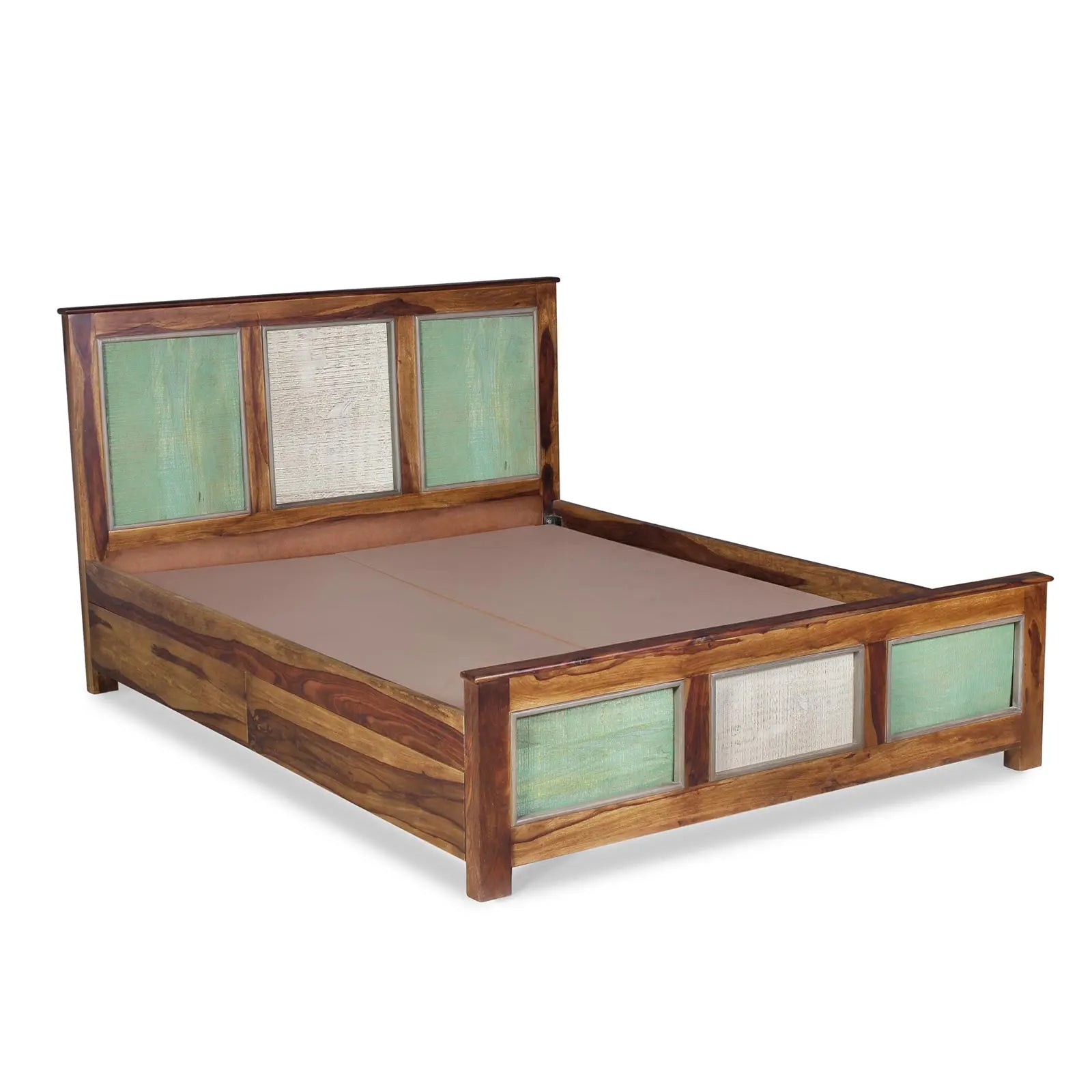 Ellis Solid Wood Bed in vintage Finish