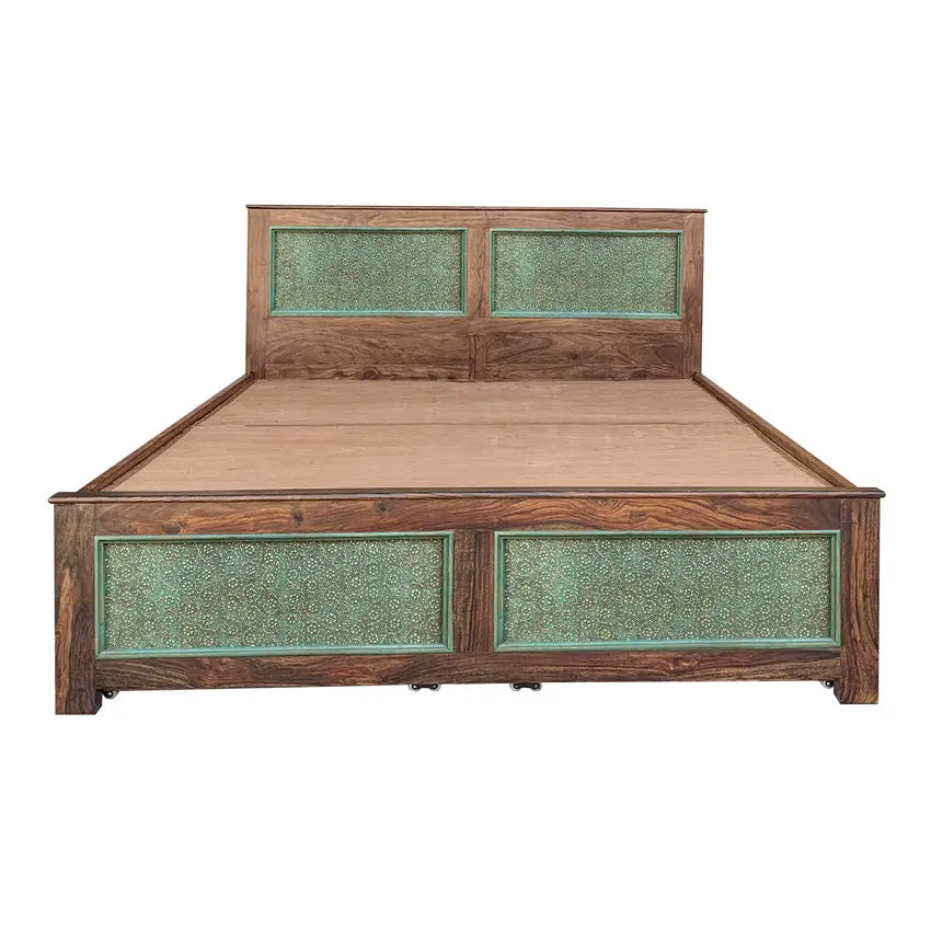 Aster Solid Sheesham Wood Bed with Drawers Storage