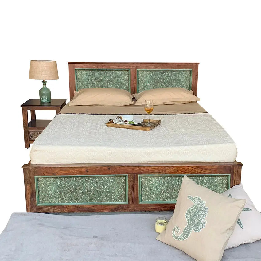 Aster Solid Sheesham Wood Bed with Drawers Storage