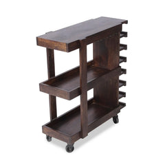 Samson Solid Wood Bar Cabinet Cum Trolly