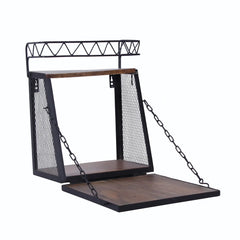 Valiant Iron and Wood Bar Shelf in Black