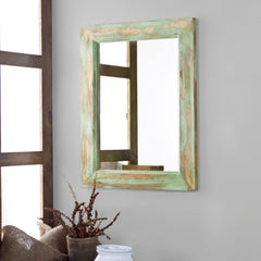 Cambrian Distress Green mirror L:16" X H:21"