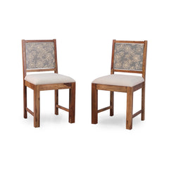 Charles Sheesham Wood Dining Chair with Handpainting Set of 2