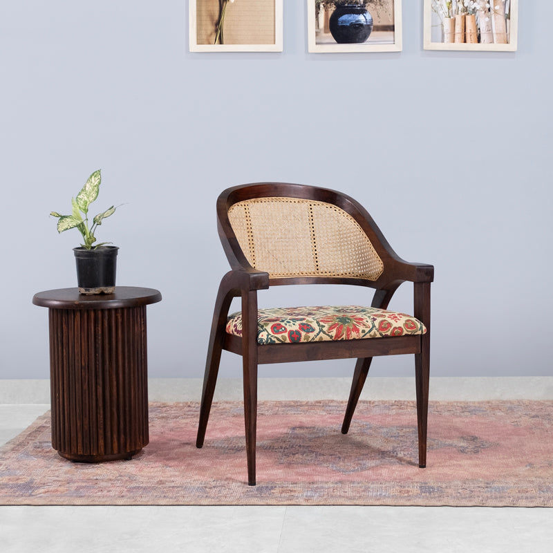 Davino Sheesham Wood Dining Table with 6 Chairs in Walnut