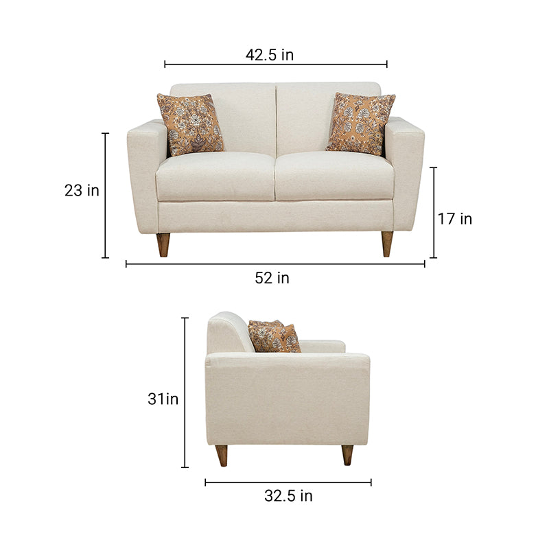 William 2 Seater Sofa in Linen Blend Fabric