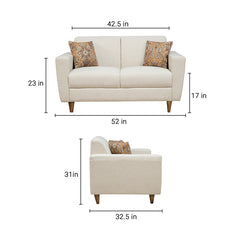 William 2 Seater Sofa in Linen Blend Fabric