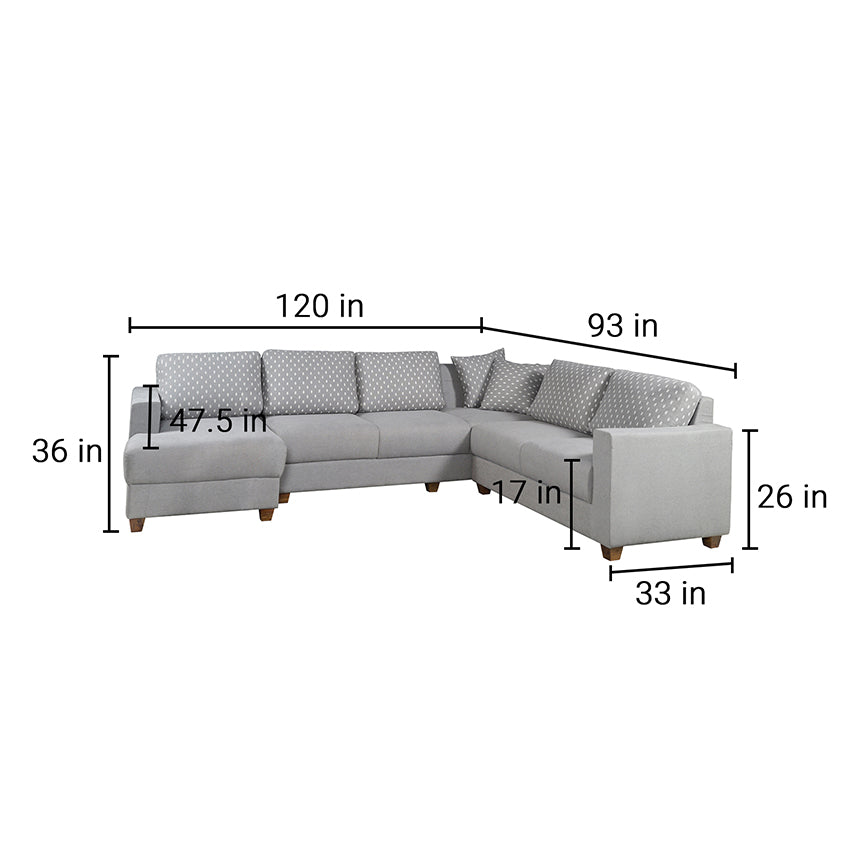 Hadrian Upholstered Sofa With Chaise Sectional