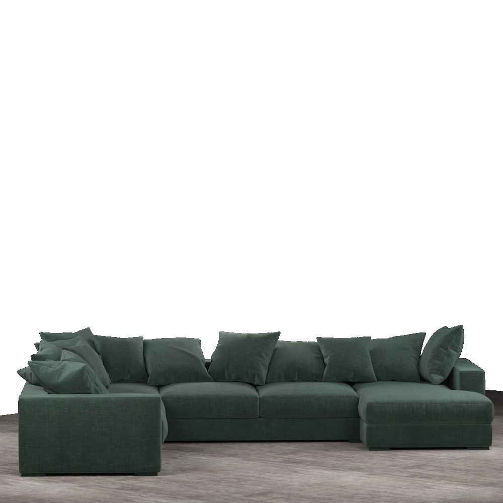 Striado Upholstered Sofa With Chaise Sectional in Beige