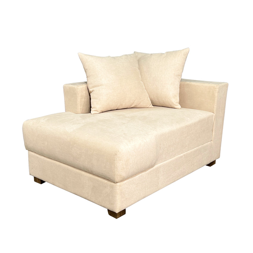 Striado Upholstered Sofa With Chaise Sectional in Beige