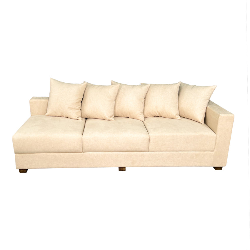 Striado Upholstered Sofa With Chaise Sectional in Beige