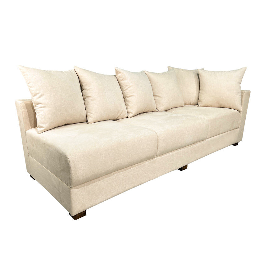 Striado Upholstered Sofa With Chaise Sectional in Beige