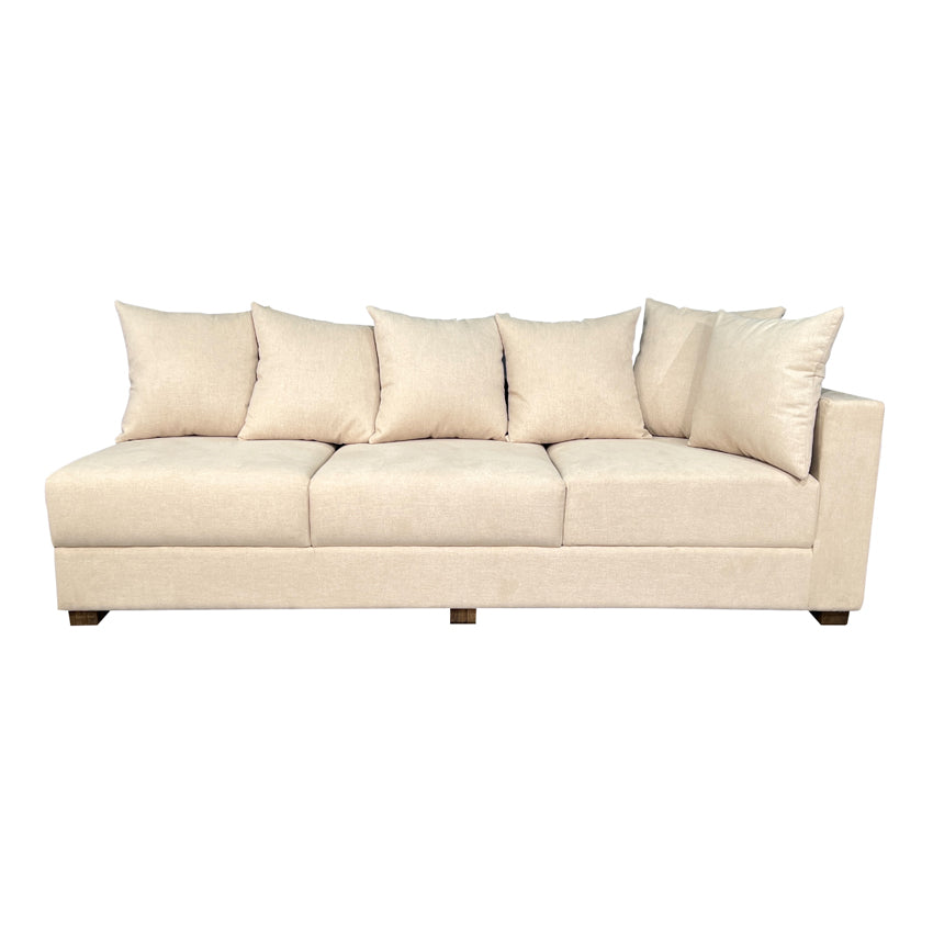 Striado Upholstered Sofa With Chaise Sectional in Beige