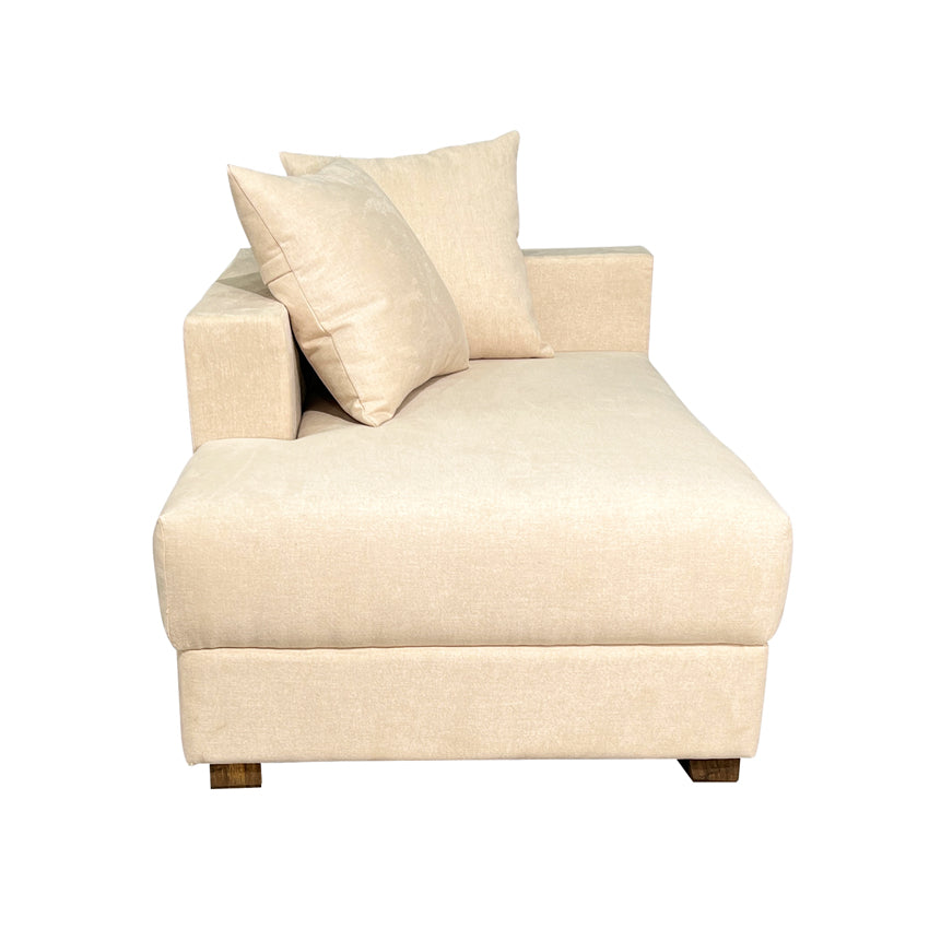 Striado Upholstered Sofa With Chaise Sectional in Beige