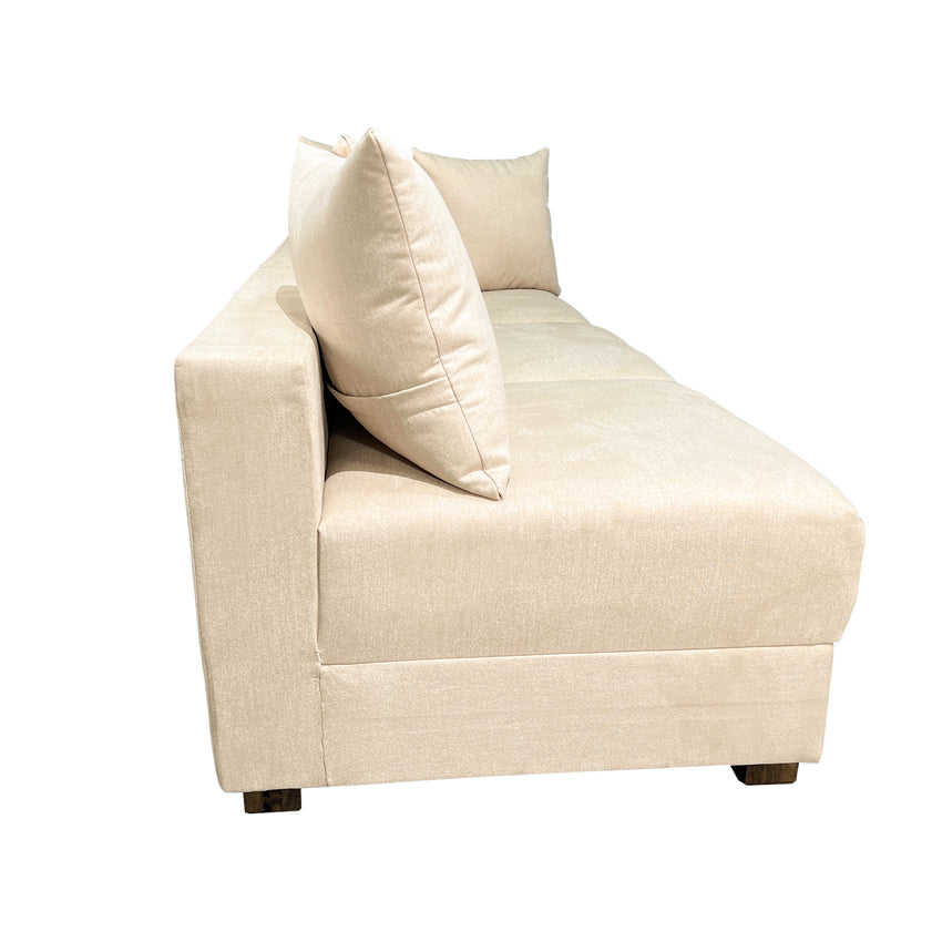 Striado Upholstered Sofa With Chaise Sectional in Beige