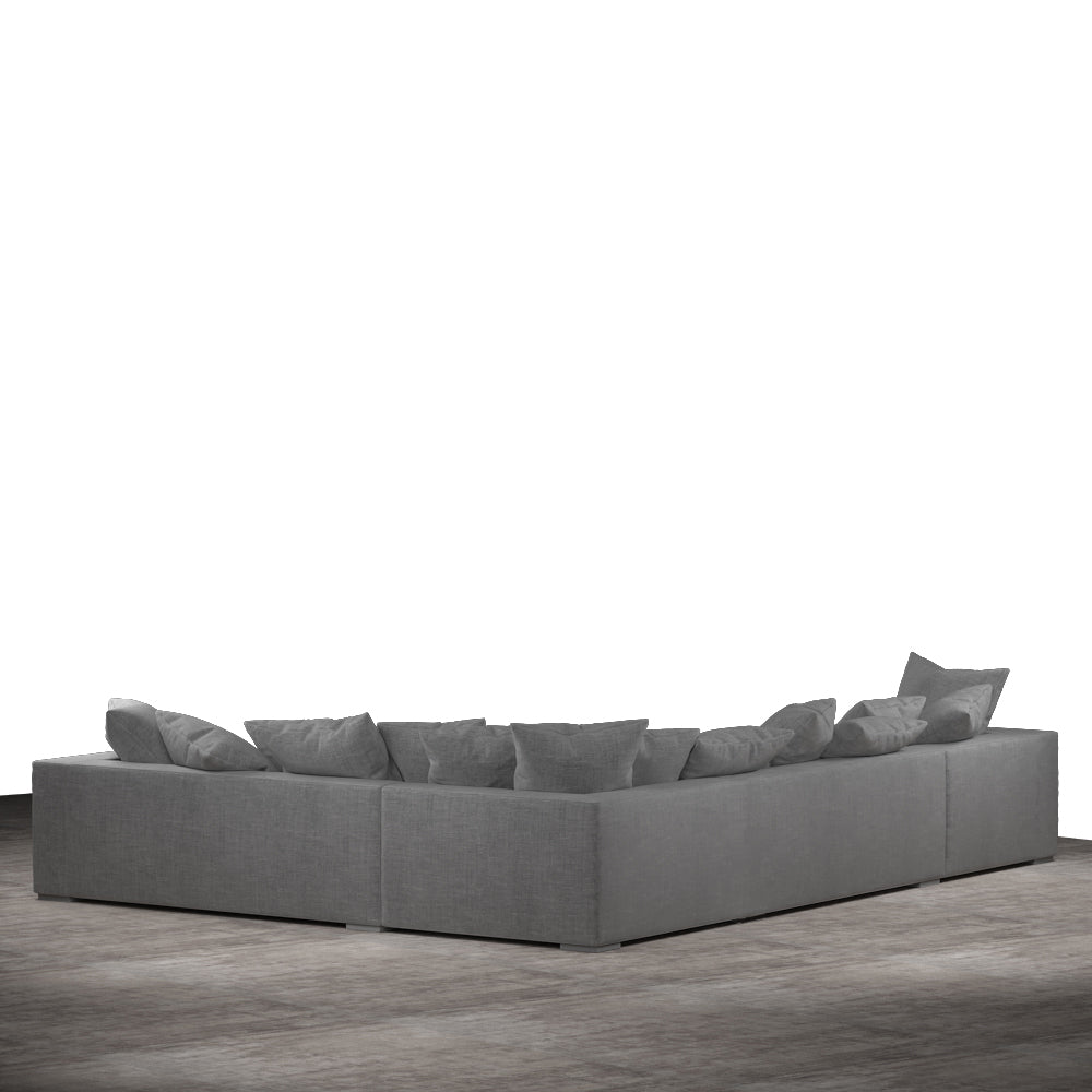 Striado Upholstered Sofa With Chaise Sectional in Beige