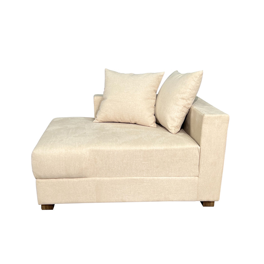 Striado Upholstered Sofa With Chaise Sectional in Beige