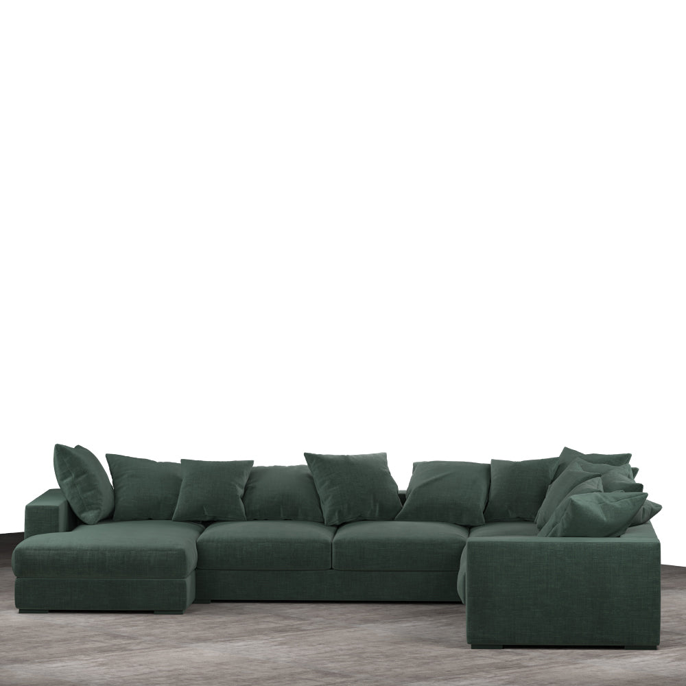 Striado Upholstered Sofa With Chaise Sectional in Beige