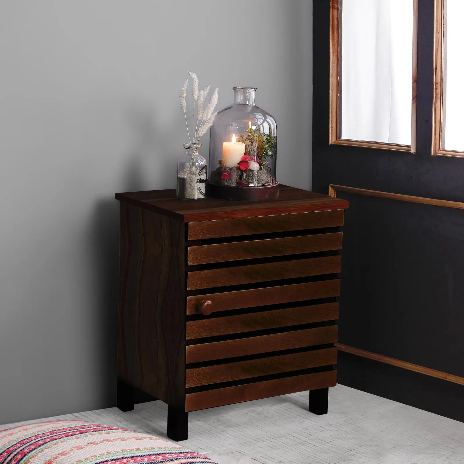 Albin Solid Wood Bedside Table