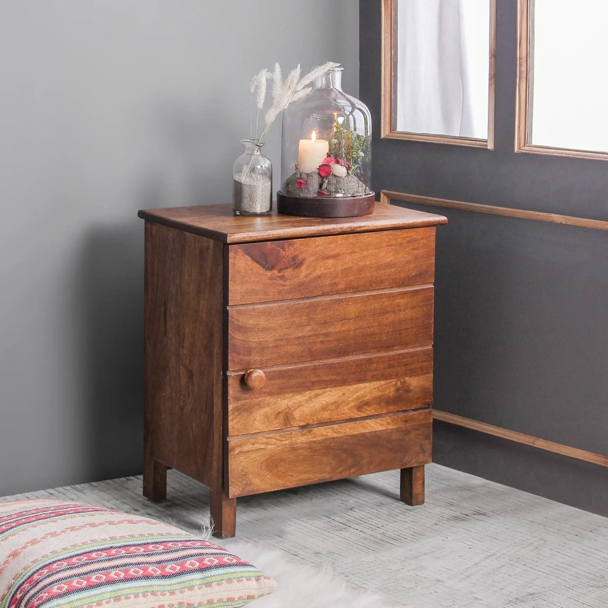 Reina Solid Wood Bedside Table