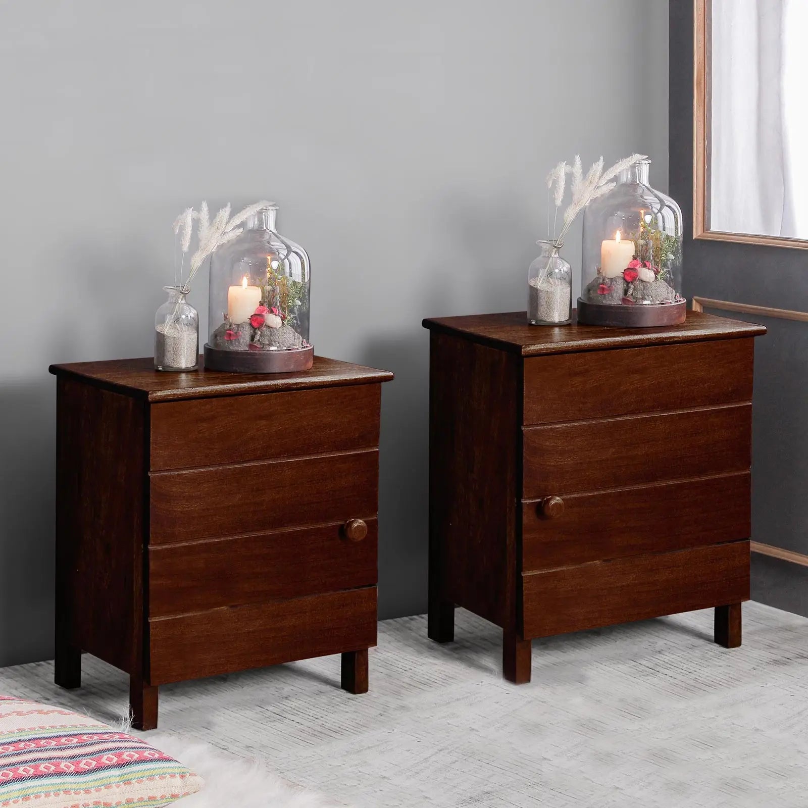 Reina Solid Wood Bedside Table