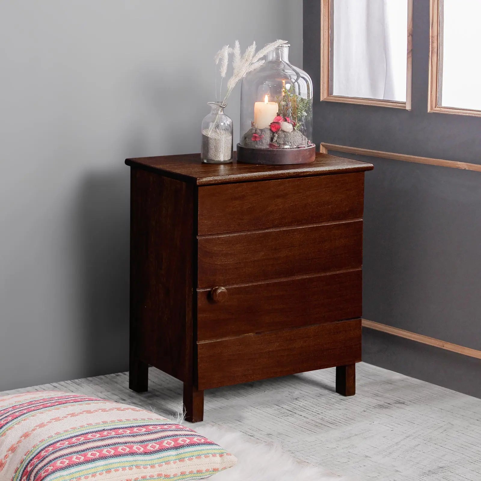 Reina Solid Wood Bedside Table