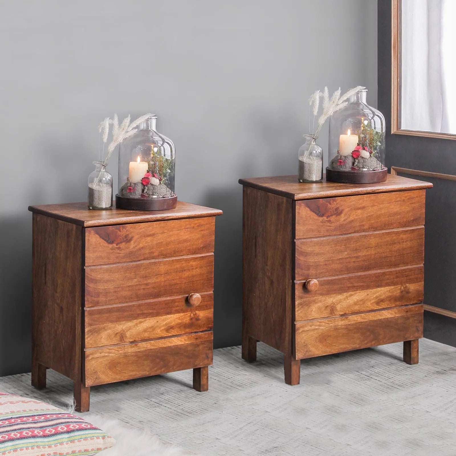 Reina Solid Wood Bedside Table