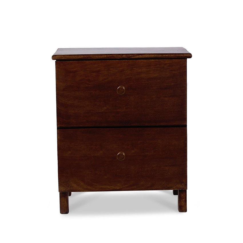 Reina Solid Wood Bedside Table with Drawers