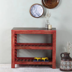 Vintage Red Shoe Cabinet