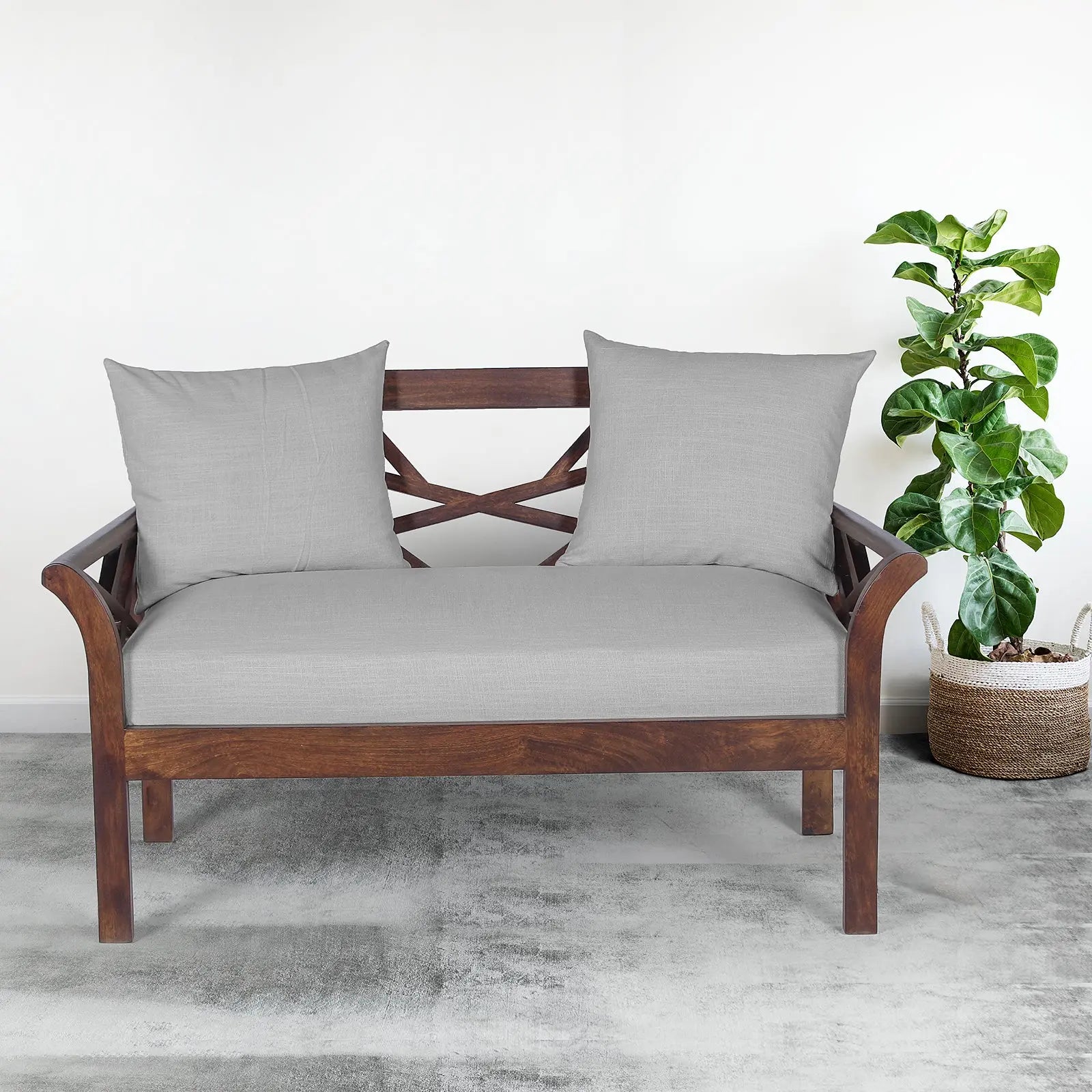 Granada Solid Wood Two Seater Sofa - Fabuliv